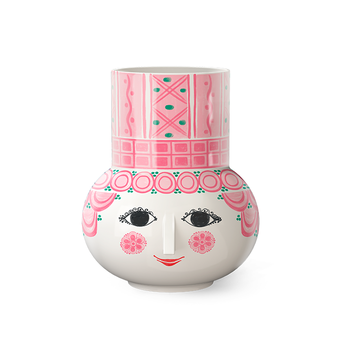 Bjørn Wiinblad Olga Vase, Pink, H: 5.9"
