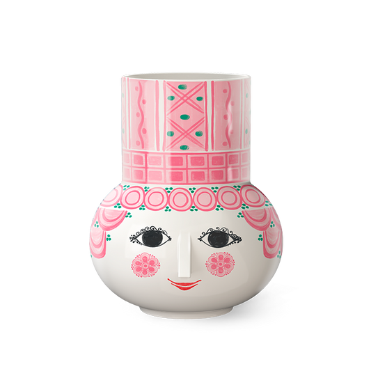 Bjørn Wiinblad Olga Vase, Pink, H: 5.9"