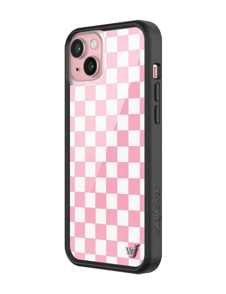 Wild Flower Checkers Pink iPhone Case