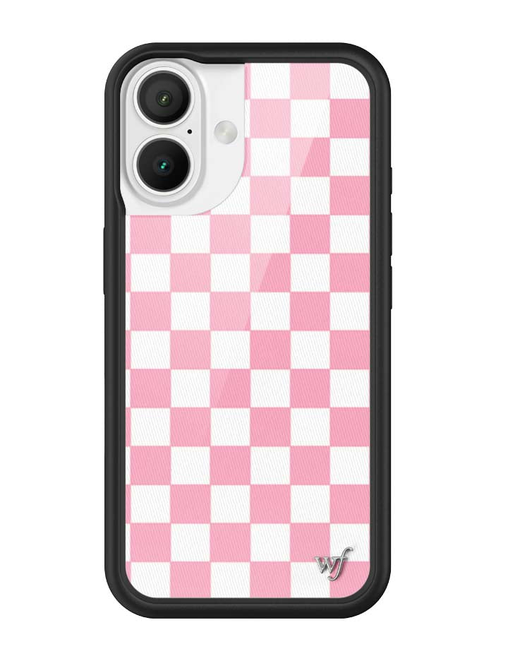 Wild Flower Checkers Pink iPhone Case