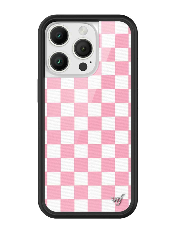 Wild Flower Checkers Pink iPhone Case
