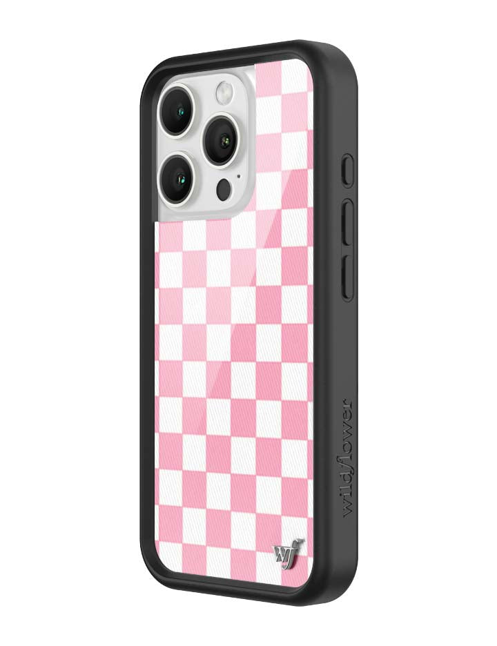 Wild Flower Checkers Pink iPhone Case
