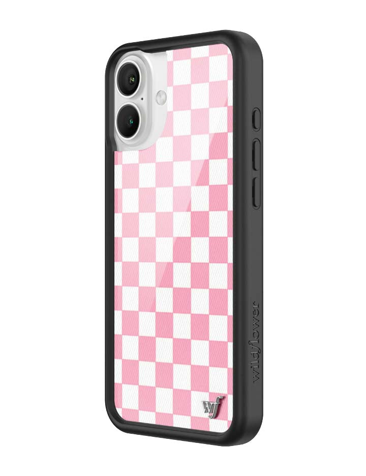 Wild Flower Checkers Pink iPhone Case