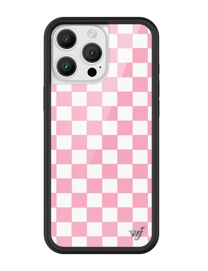 Wild Flower Checkers Pink iPhone Case