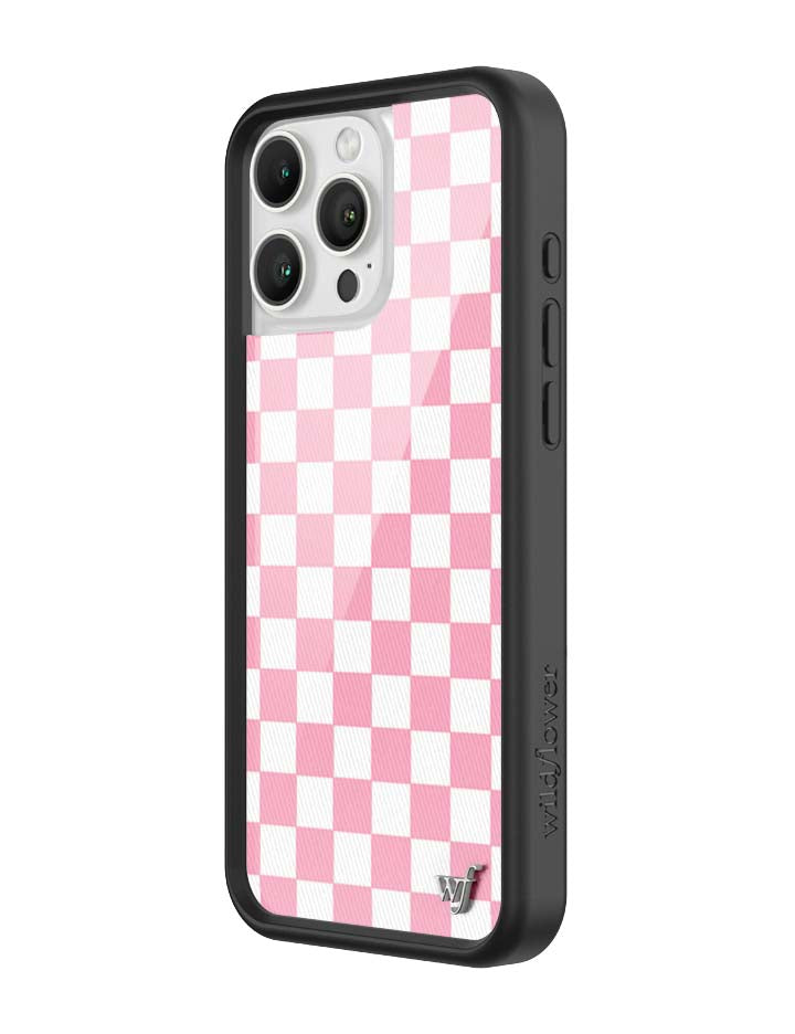 Wild Flower Checkers Pink iPhone Case