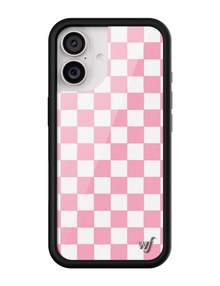Wild Flower Checkers Pink iPhone Case