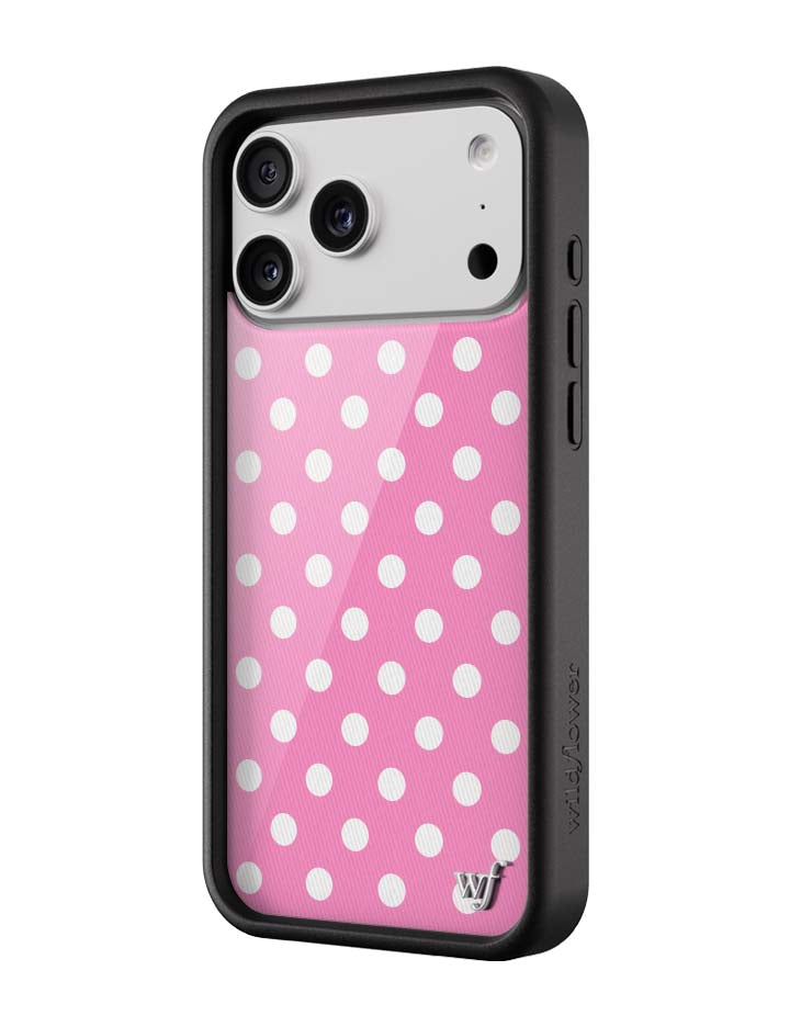 Polka Dot | Pink and White iPhone Case