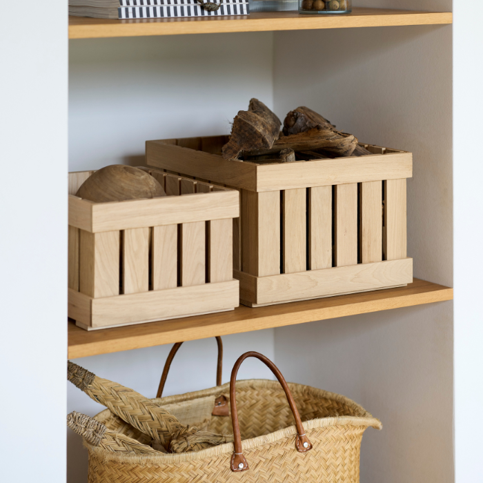 FDB Møbler X1 Æbletoft Apple Boxes, Natural Untreated Oak