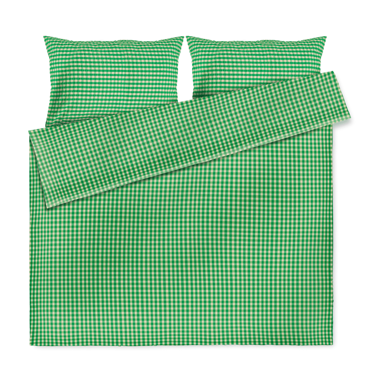 JUNA Bæk&Bølge Duvet Cover Set, Green/Sand