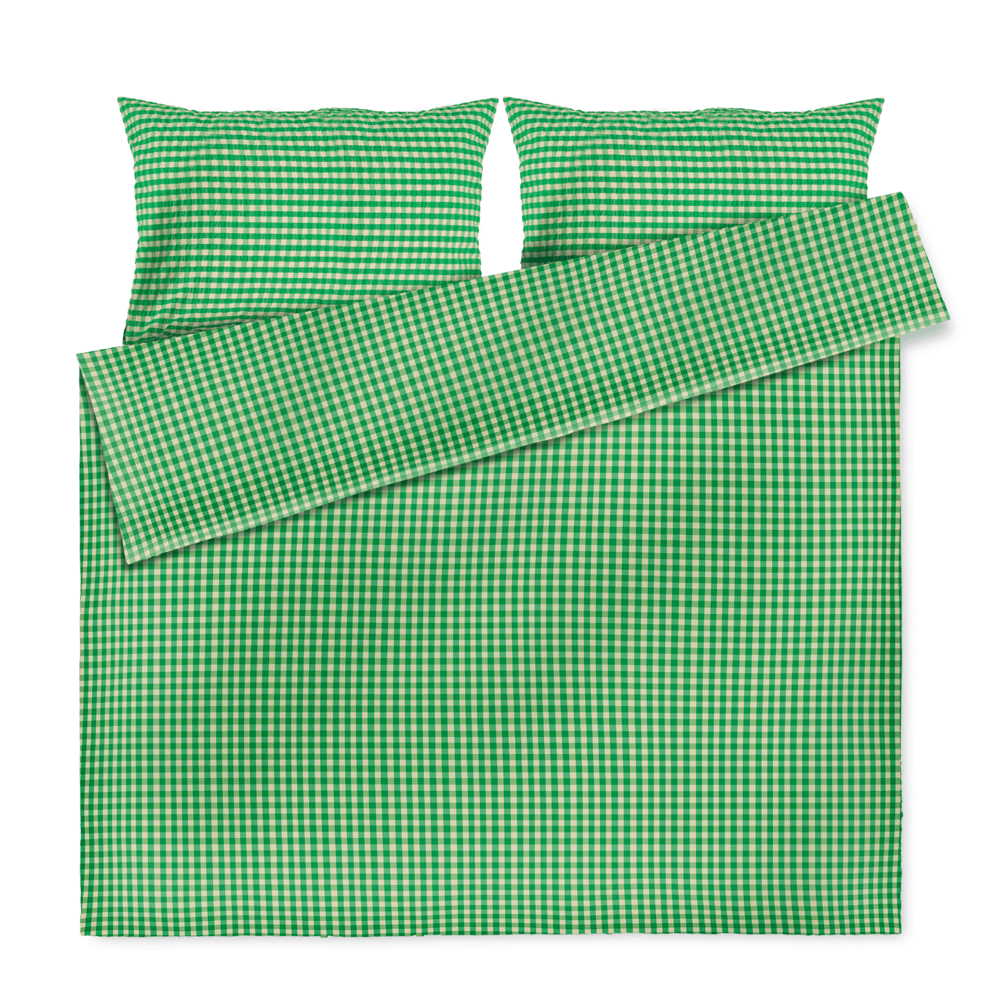 JUNA Bæk&Bølge Duvet Cover Set, Green/Sand