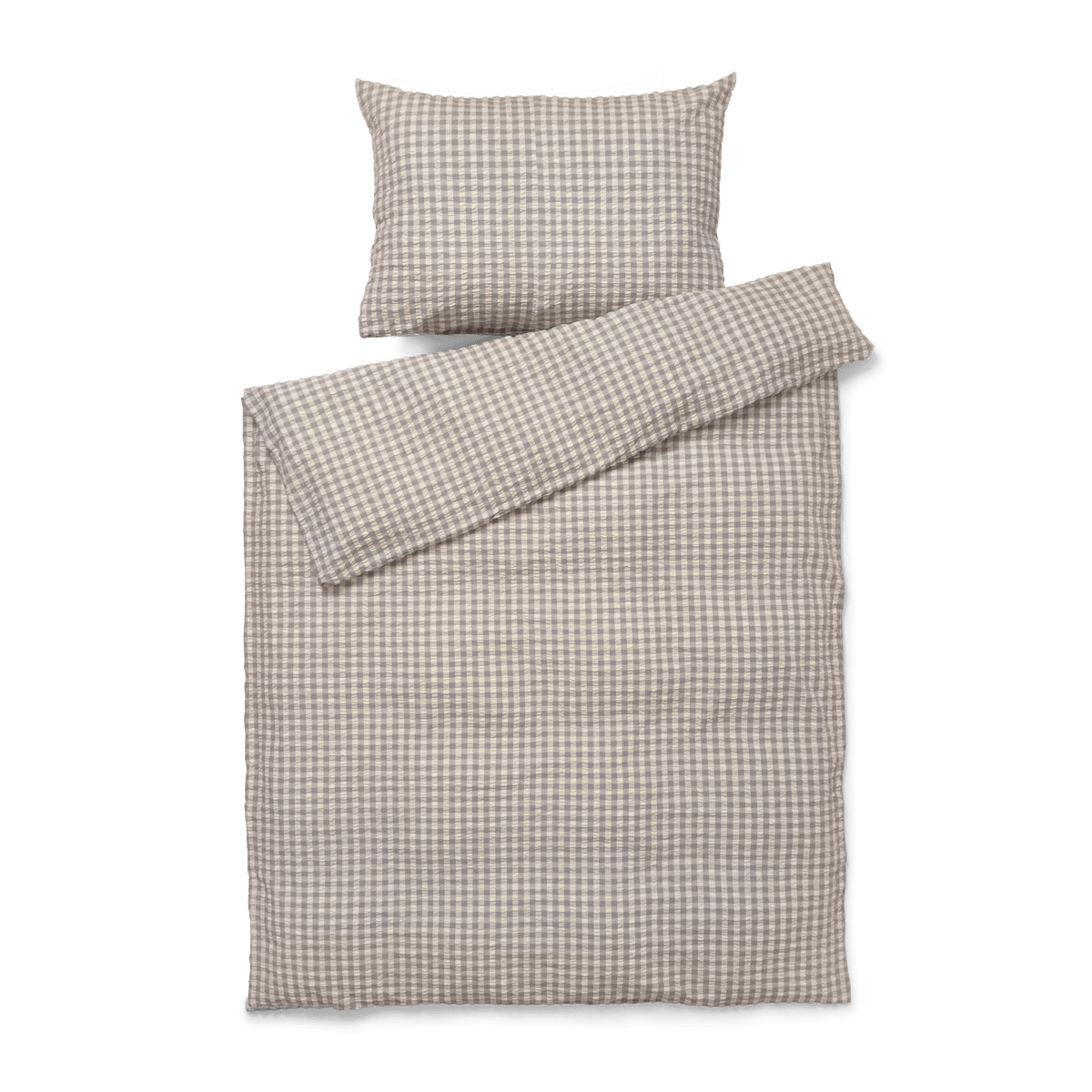 JUNA Bæk&Bølge Duvet Cover Set, Grey/Birch