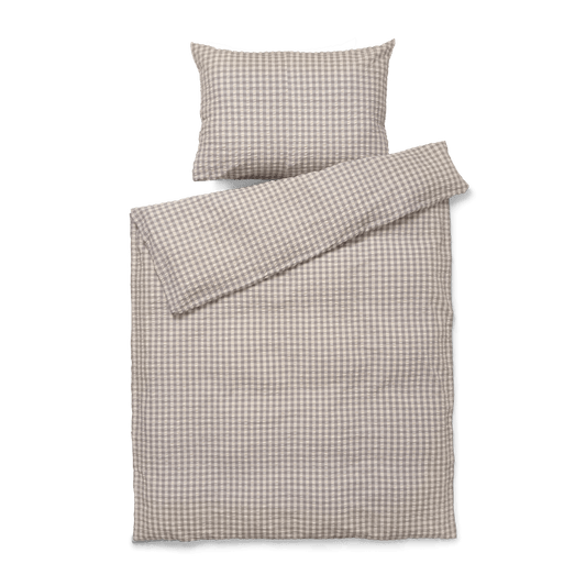 JUNA Bæk&Bølge Duvet Cover Set, Grey/Birch