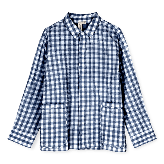 JUNA Bianca Lounge Shirt, Dark Blue/White