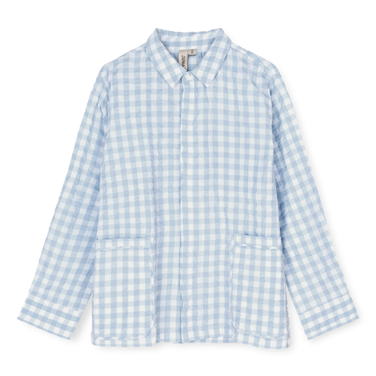 JUNA Bianca Lounge Shirt, White/Light Blue