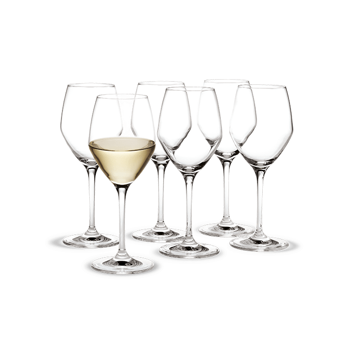 Holmegaard Perfection White Wine Glass, Clear, 10.8 Oz, 6 Pcs.