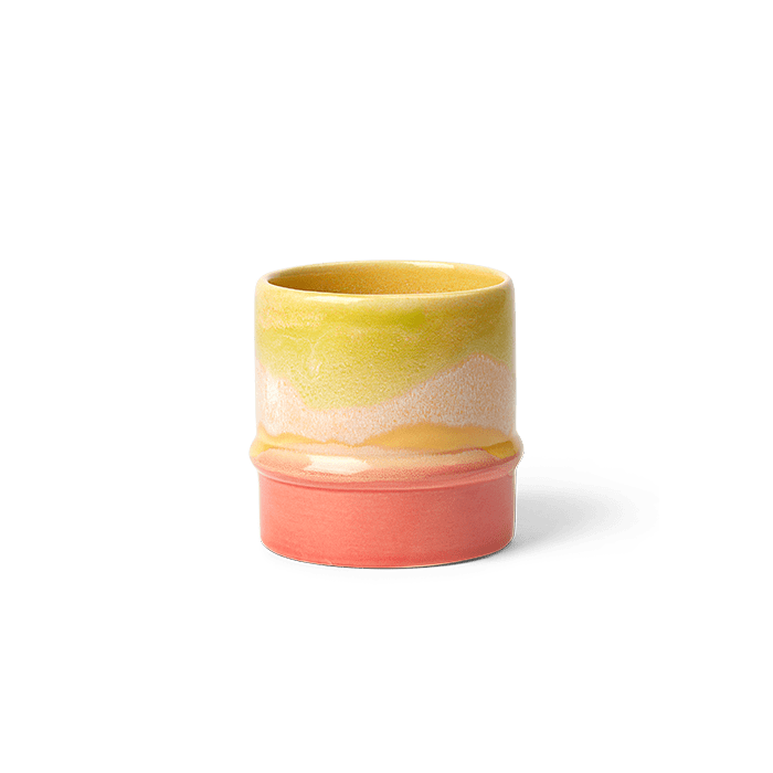Kähler Poppery Mug, Yellow/Apple Green/Pink, 12.2 Oz