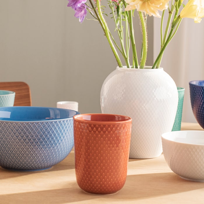 Lyngby Porcelæn Rhombe Color Mug, Terracotta, 11.2 Oz