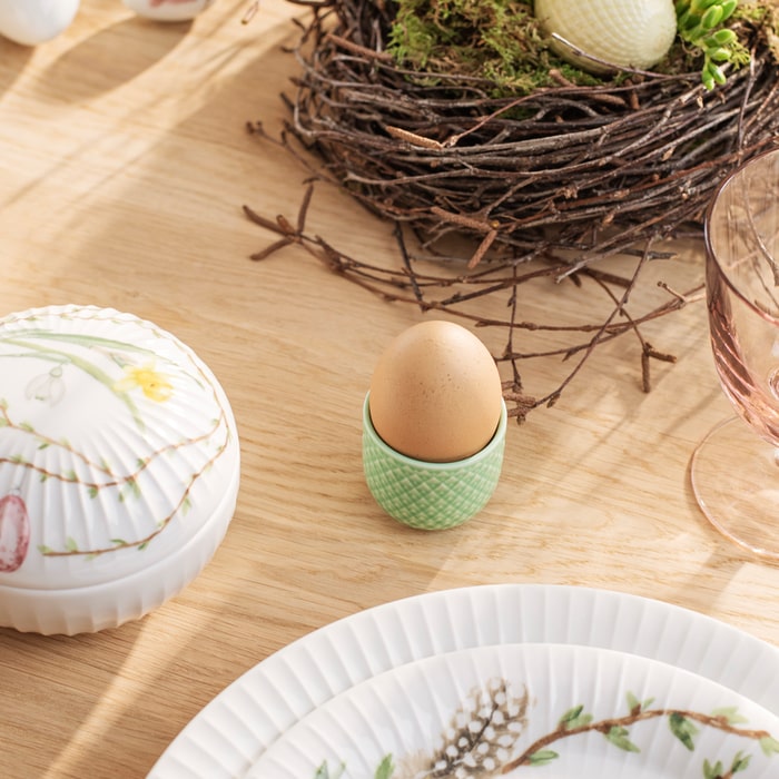 Lyngby Porcelæn Rhombe Color Egg Cup, H: 1.8"