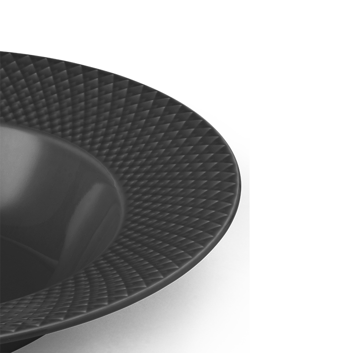 Lyngby Porcelæn Rhombe Earth Soup Bowl, Ø: 9.6"
