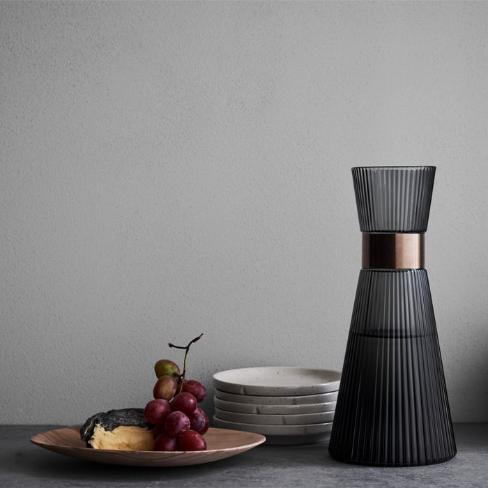 Rosendahl GC Nouveau Water Carafe Smoke H 10in Dia 4.5in 33.8 oz