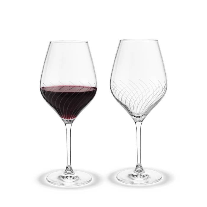 Holmegaard Cabernet Lines Red Wine Glass, Clear, 17.6 Oz, 2 Pcs.