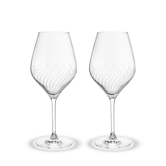 Holmegaard Cabernet Lines Red Wine Glass, Clear, 17.6 Oz, 2 Pcs.