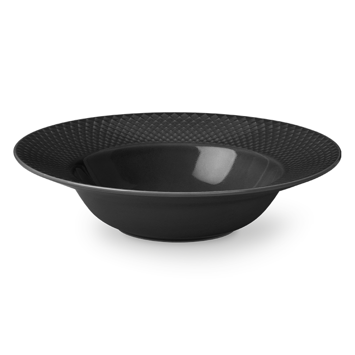 Lyngby Porcelæn Rhombe Earth Soup Bowl, Ø: 9.6"