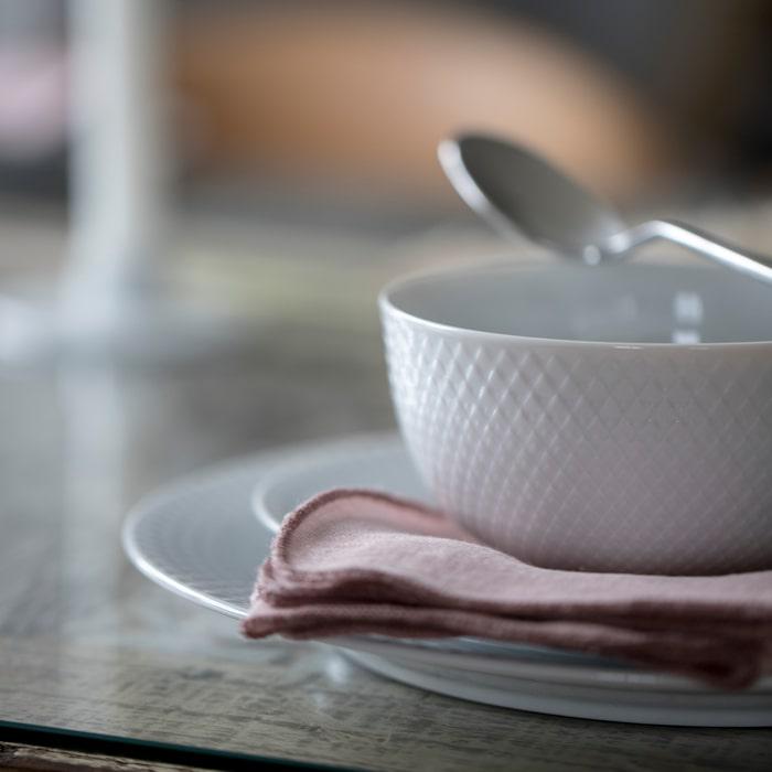 Lyngby Porcelæn Rhombe Bowl, White