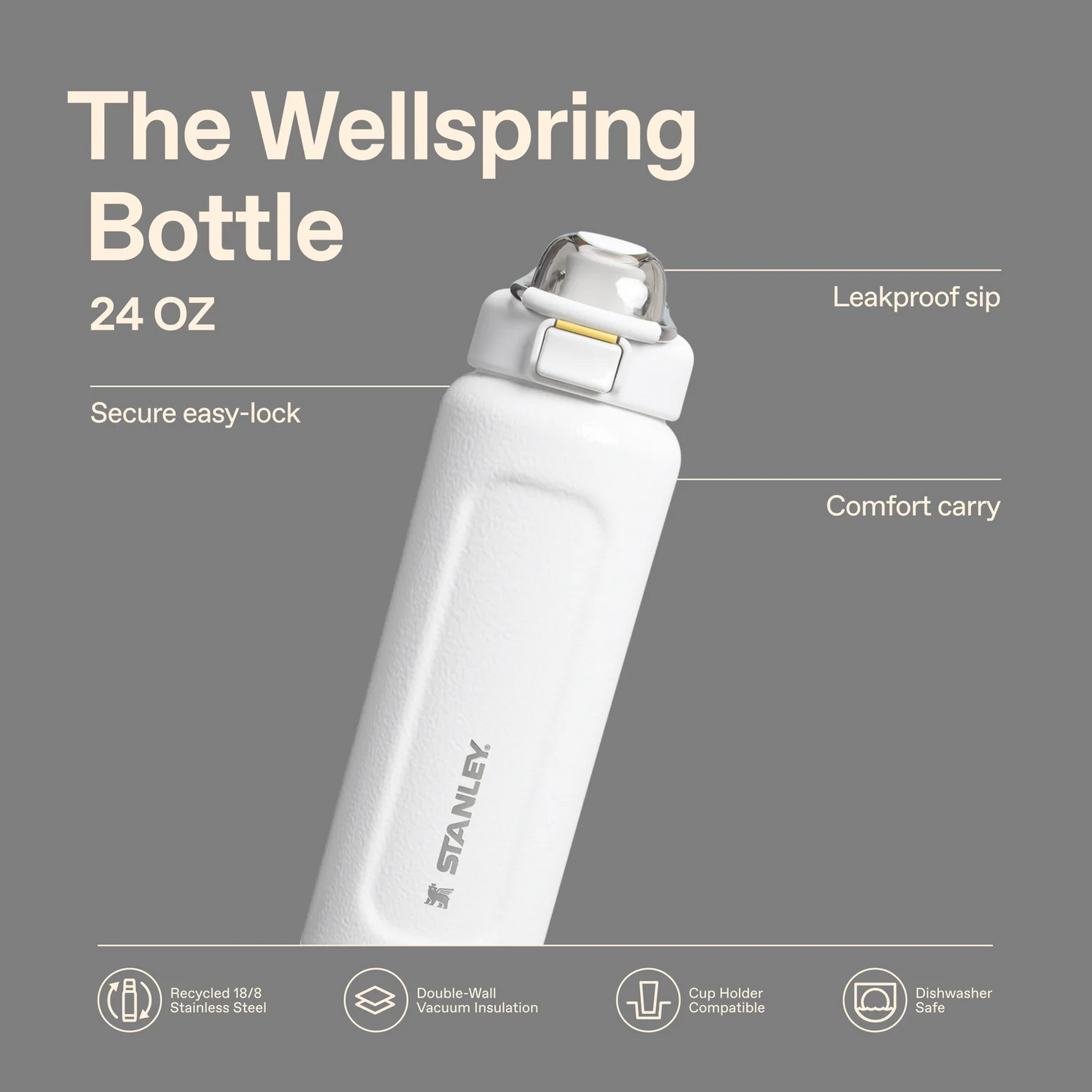 STANLEY The Wellspring Bottle 24 OZ | Hammertone Frost