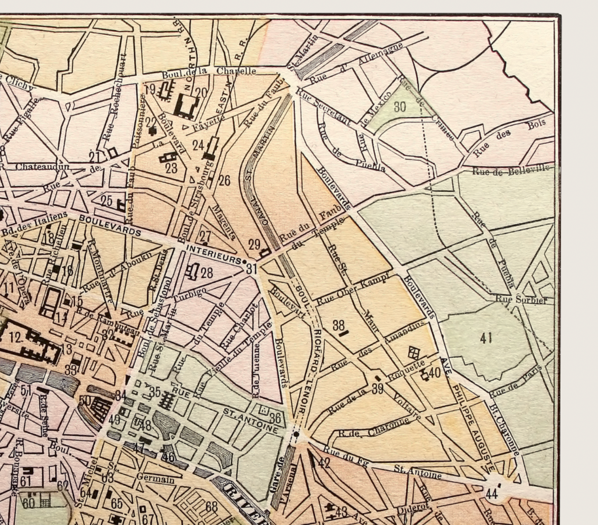 Paris Vintage Map