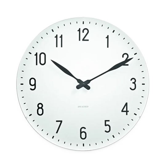 Arne Jacobsen Station Wall Clock, White, Extra Large, Ø: 18.9"