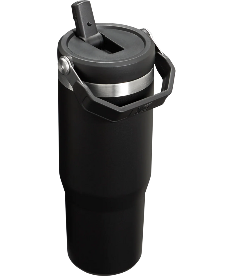 The IceFlow™ Flip Straw 2.0 Tumbler 30 oz | Black 2.0