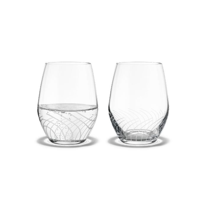 Holmegaard Cabernet Lines Tumbler, Clear, 8.5 Oz, 2 Pcs.