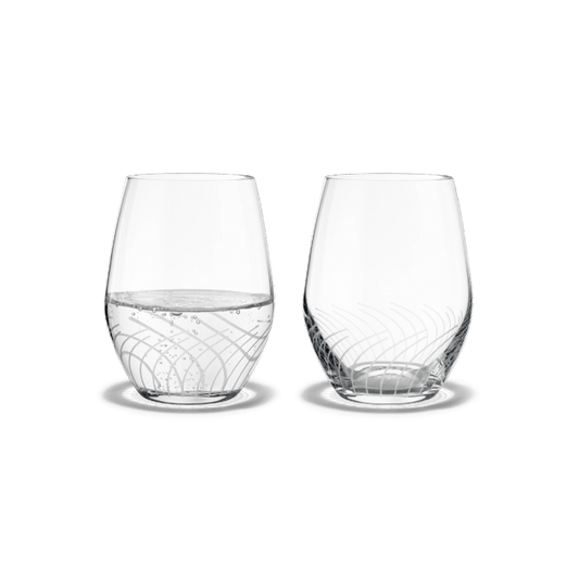Holmegaard Cabernet Lines Tumbler, Clear, 8.5 Oz, 2 Pcs.