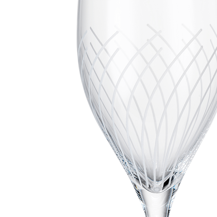 Holmegaard Cabernet Lines Champagne Glass, Clear, 9.8 Oz, 2 Pcs.