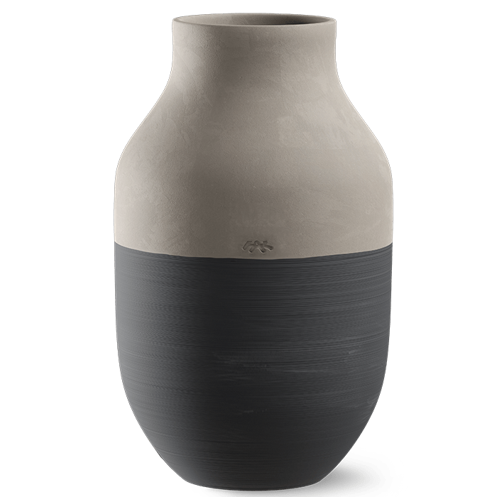 Kähler Omaggio Circulare Vase, Anthracite Grey, H: 12.2"