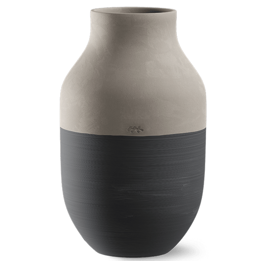 Kähler Omaggio Circulare Vase, Anthracite Grey, H: 12.2"