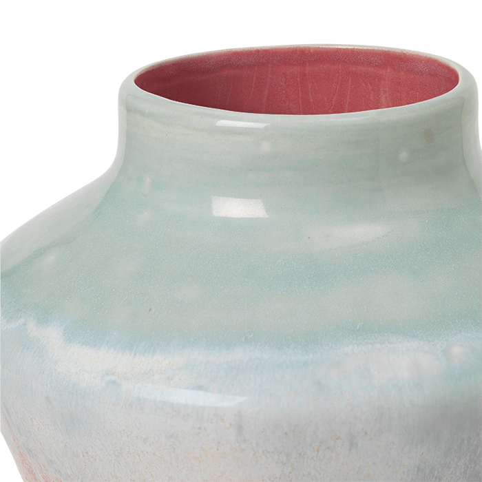 Kähler Poppery Vase, Mint/Pink, H: 8.1''
