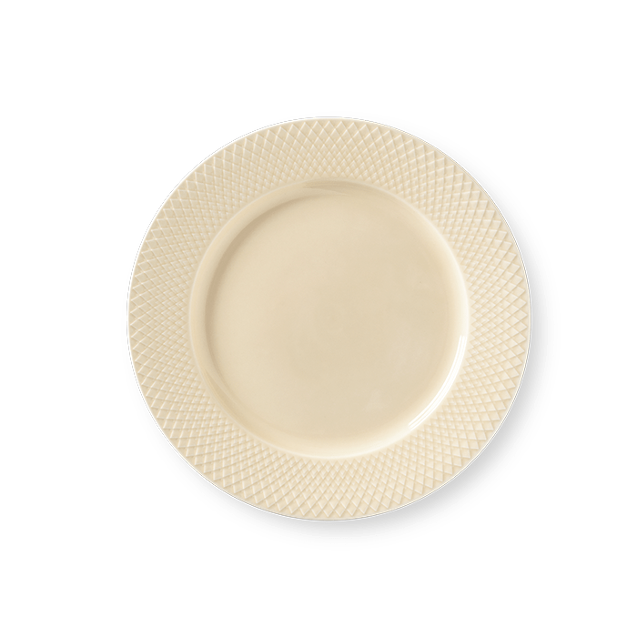 Lyngby Porcelæn Rhombe Earth Dinner Plate, Marble, Ø: 10.6"