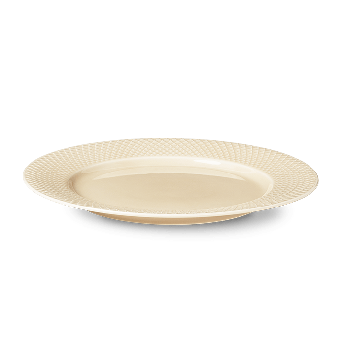 Lyngby Porcelæn Rhombe Earth Dinner Plate, Marble, Ø: 10.6"