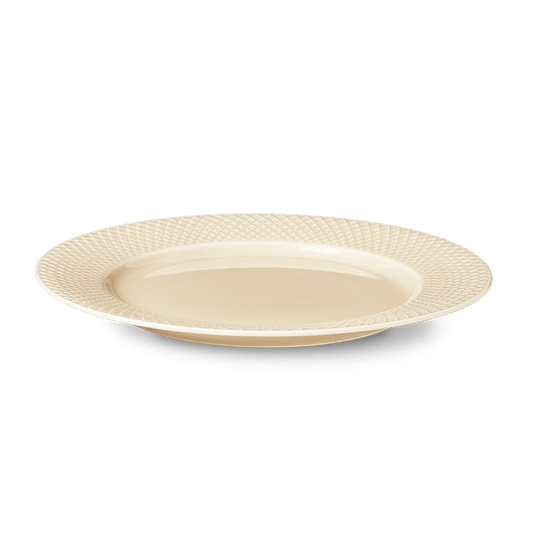 Lyngby Porcelæn Rhombe Earth Dinner Plate, Marble, Ø: 10.6"