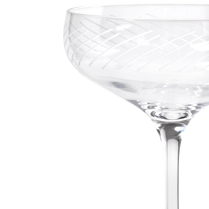Holmegaard Cabernet Lines Cocktail Glass, Clear, 9.8 Oz, 2 Pcs.