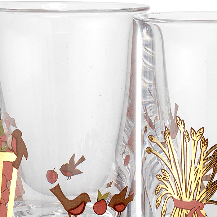 Holmegaard Christmas Dram Glass, Multi, 1 Oz, 2 Pcs.