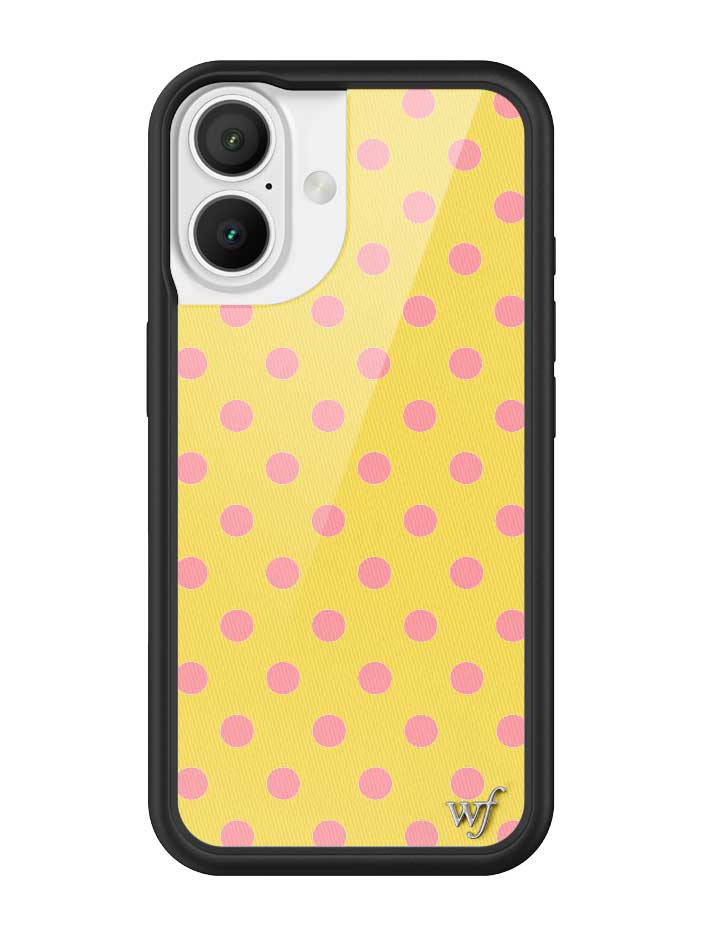 Wild Flower Polka Dot Yellow and Pink iPhone Case