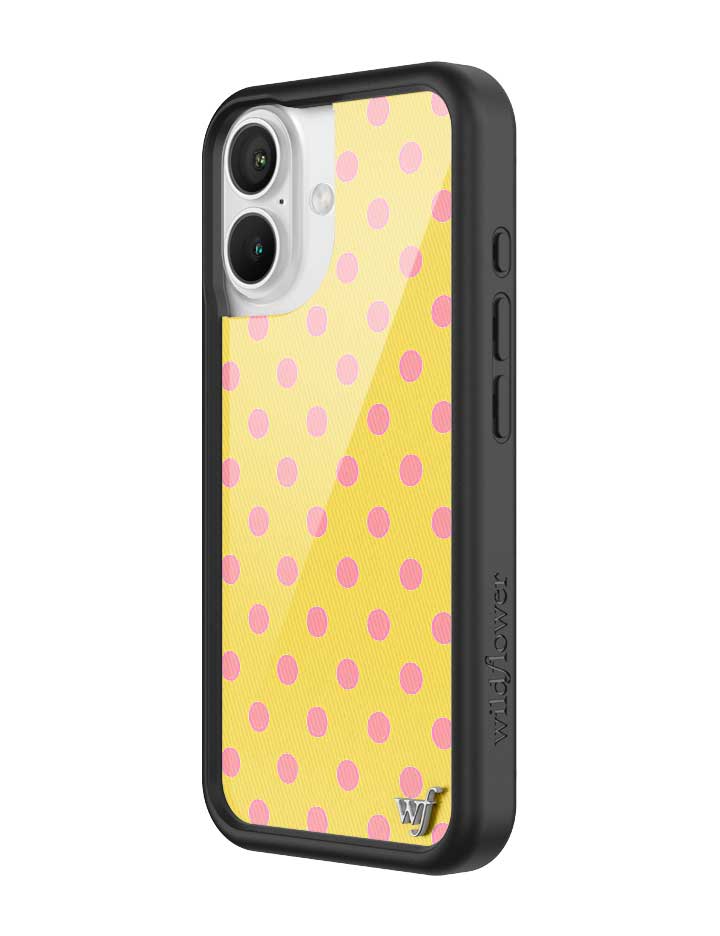 Wild Flower Polka Dot Yellow and Pink iPhone Case
