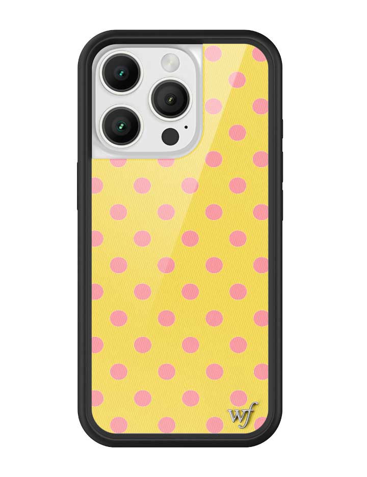 Wild Flower Polka Dot Yellow and Pink iPhone Case