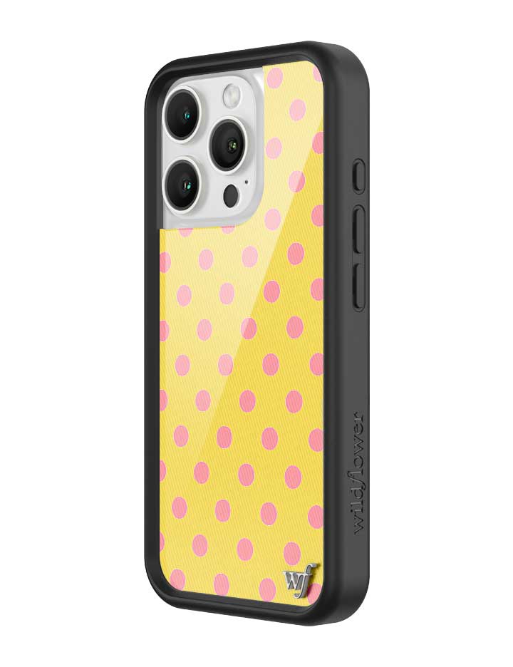 Wild Flower Polka Dot Yellow and Pink iPhone Case