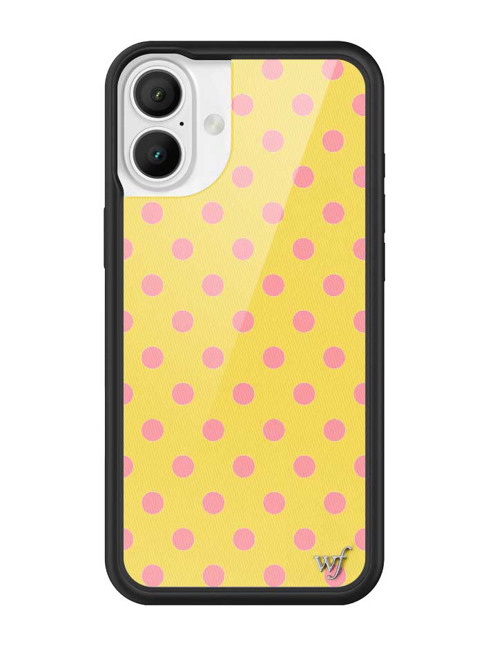 Wild Flower Polka Dot Yellow and Pink iPhone Case