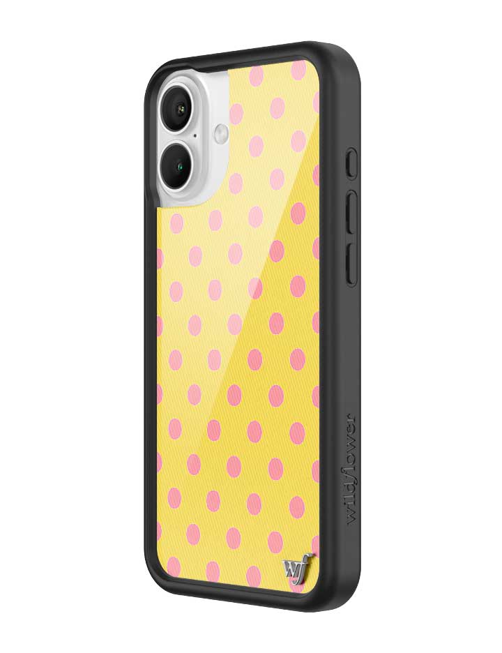 Wild Flower Polka Dot Yellow and Pink iPhone Case