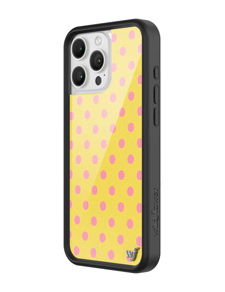Wild Flower Polka Dot Yellow and Pink iPhone Case